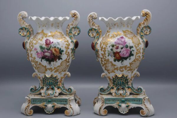 Jacob Petit (1796-1868) - Pair of Rococo Revival Vases