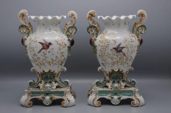 Jacob Petit (1796-1868) - Pair of Rococo Revival Vases