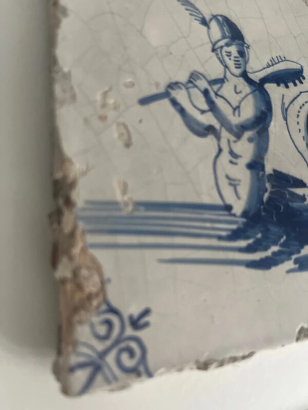 Delft Tile with Merman - 17th century