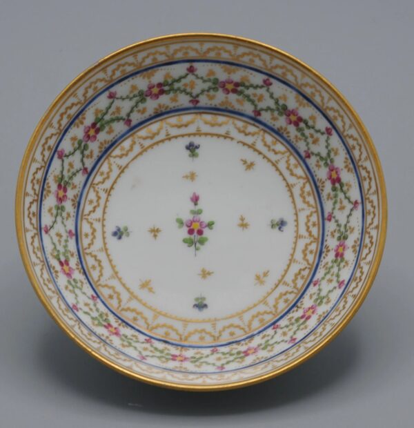 André Leboeuf, Manufacture à la Reine' - Coffee cup and saucer 'Litron', late 18th century
