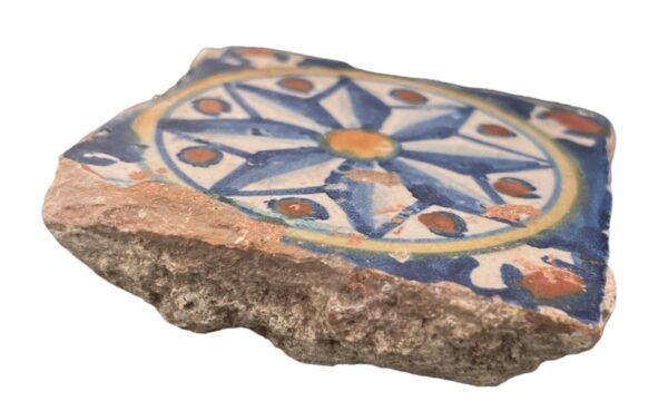 Azulejo, Olambrilla Plana - Spanish Moorish Mudejar Floor Tile, 16th century