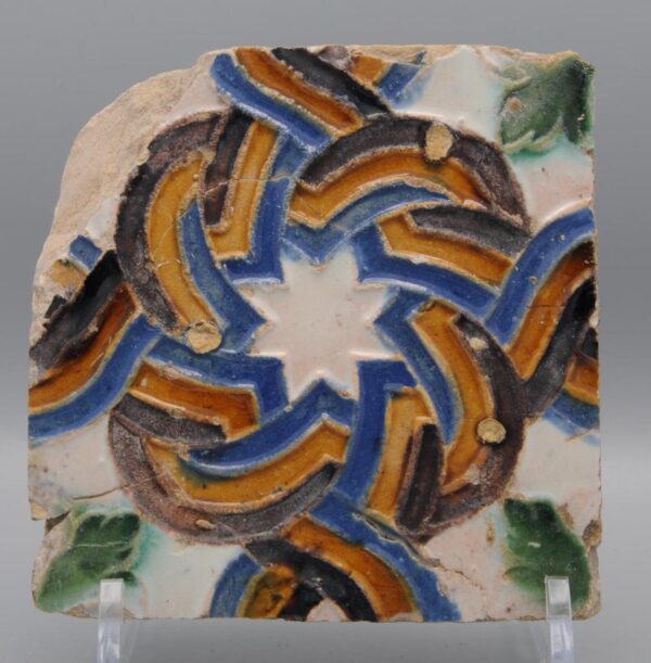 Azulejo, Arista y Cuenca - Spanish Moorish Mudejar Geometric Tile - Seville, 16th century