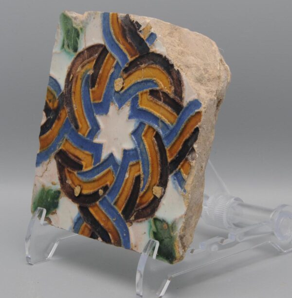Azulejo, Arista y Cuenca - Spanish Moorish Mudejar Geometric Tile - Seville, 16th century