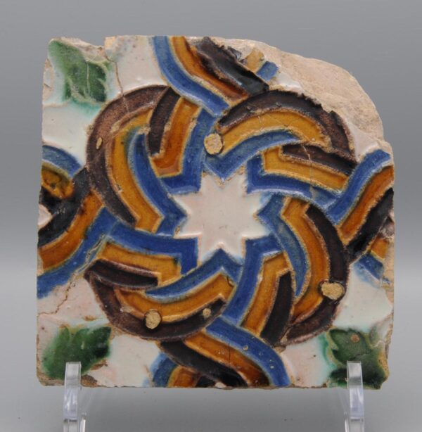 Azulejo, Arista y Cuenca - Spanish Moorish Mudejar Geometric Tile - Seville, 16th century