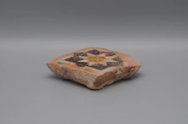 Azulejo - Spanish Moorish Mudejar Olambrilla Tile, Cuerda Seca - Toledo 16th century
