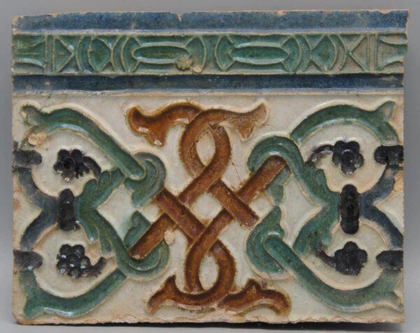 Azulejo, Arista y Cuenca - Spanish Moorish Mudejar Tile, Toledo 16th century