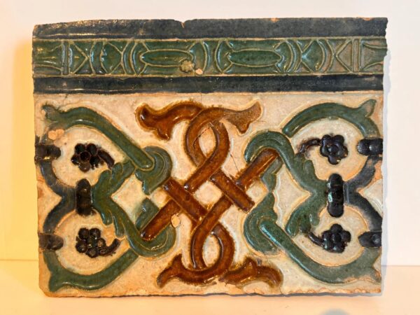 Azulejo, Arista y Cuenca - Spanish Moorish Mudejar Tile, Toledo 16th century