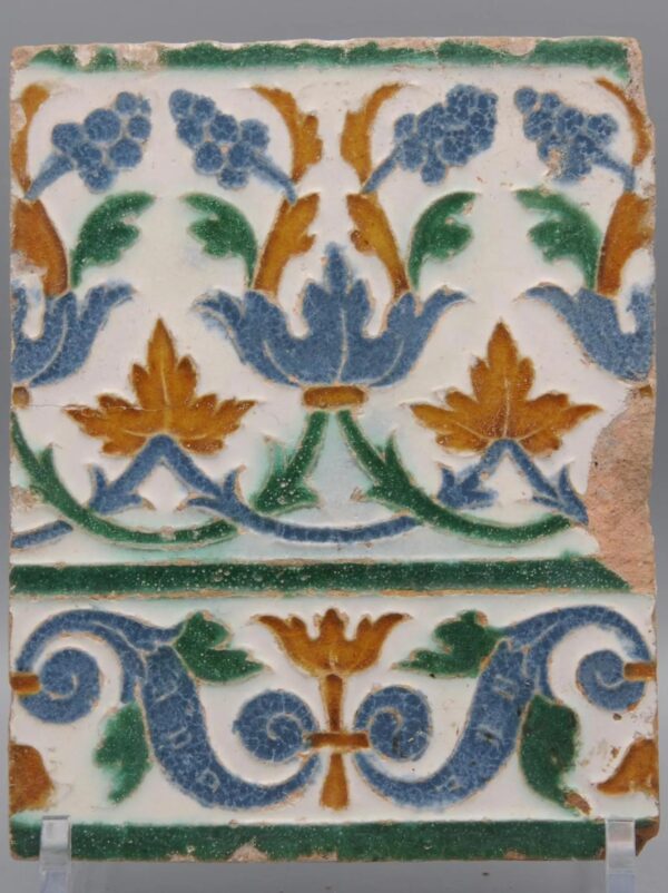 Azulejo, Arista y Cuenca - Spanish Moorish Mudejar Tile, Toledo 16th century