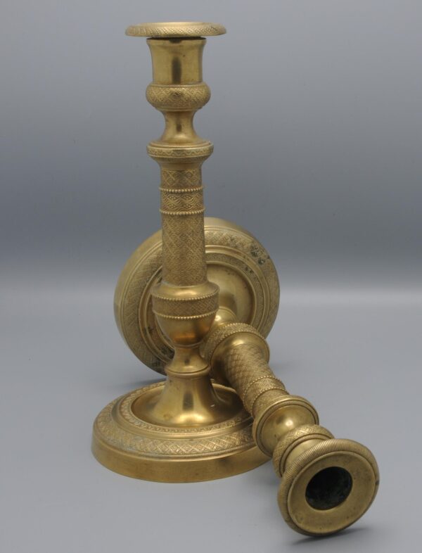 Charles X - Pair of Gilt Candlesticks