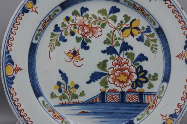 Delft Polychrome Chinoiserie Charger - 18th century