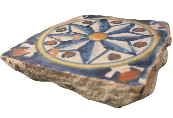 Azulejo, Olambrilla Plana - Spanish Moorish Mudejar Floor Tile, 16th century