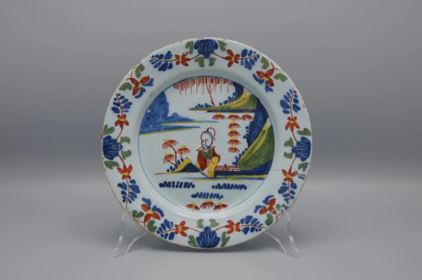 Lambeth London - English Delftware Chinoiserie Plate, mid 18th century
