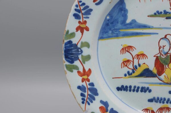 Lambeth London - English Delftware Chinoiserie Plate, mid 18th century
