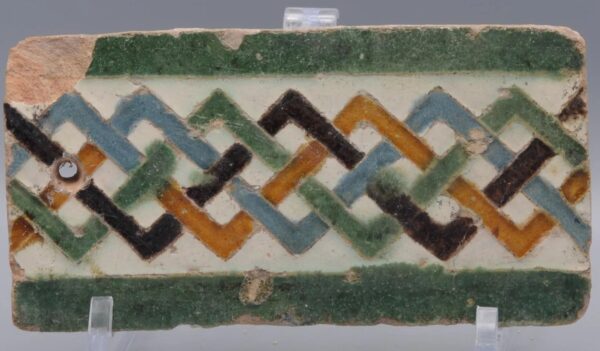 Azulejo, Arista y Cuenca - Spanish Moorish Mudejar Border Tile, Toledo 16th century