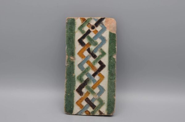 Azulejo, Arista y Cuenca - Spanish Moorish Mudejar Border Tile, Toledo 16th century