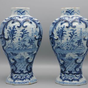 Delftware pair of Vases - by "De Lampetkan", Delft 18th century