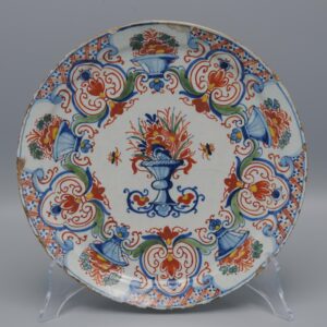 Willem van der Kool, Delft polychrome plate - early 18th century