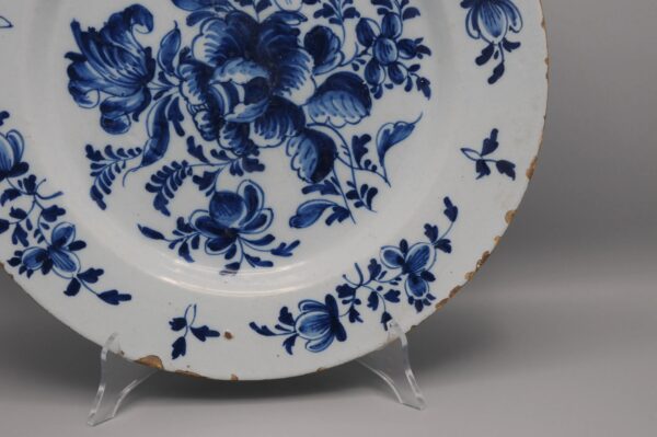 Dutch Delft blue and white dish, mid 18th century