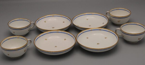 Vienna porcelain, 4 cups and saucers, Neoclassical, 1781