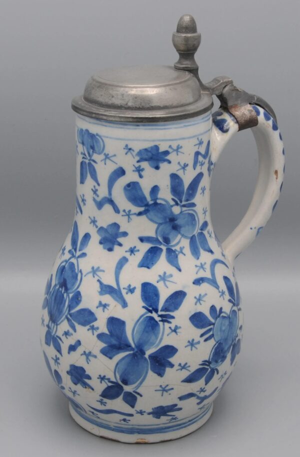 Delftware Blue Beer Jug - 18th century