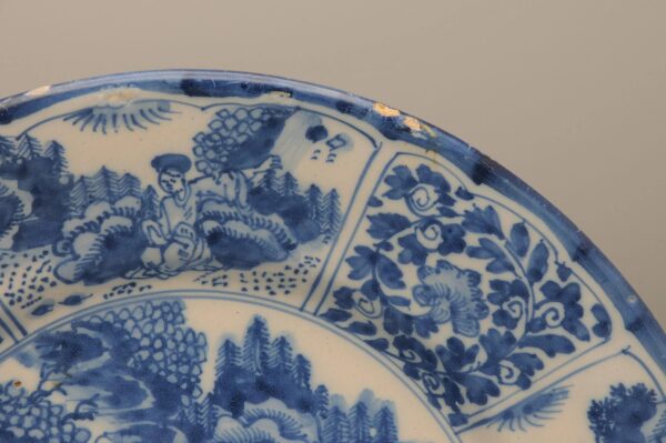 Delft or Hanau - Wanli style dish, late 17th century