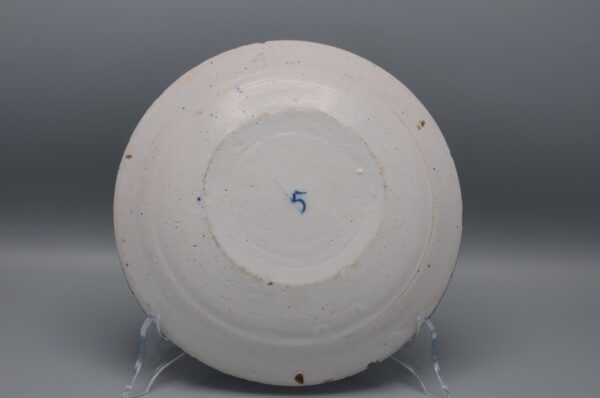 Delft Blue and White Plate with rare geometric decoration - mid 18th century