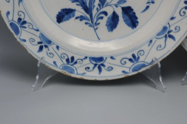 Dutch Delft - pair of blue and white Delftware dishes, late 18th century