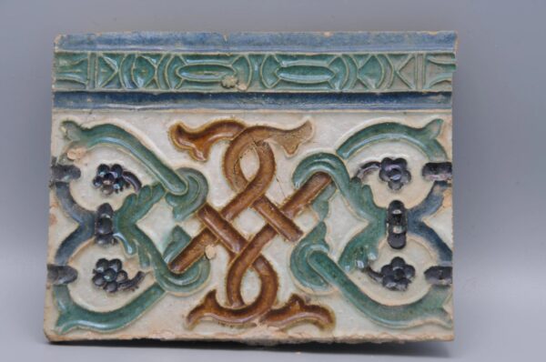 Azulejo, Arista y Cuenca - Spanish Moorish Mudejar Tile, Toledo 16th century