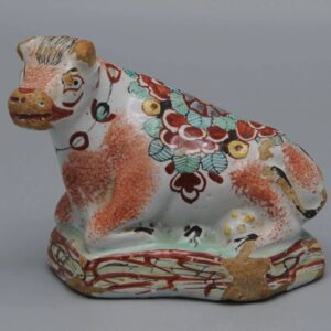 Delft - 'Petit Feu' Cow Figurine, 18th century