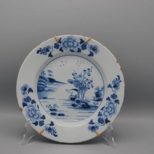 English Delft - Blue and white plate - 18th century