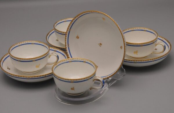 Vienna porcelain, 4 cups and saucers, Neoclassical, 1781