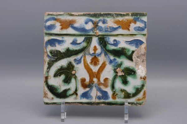Azulejo, Arista y Cuenca - Spanish Moorish Mudejar Tile, Toledo 16th century