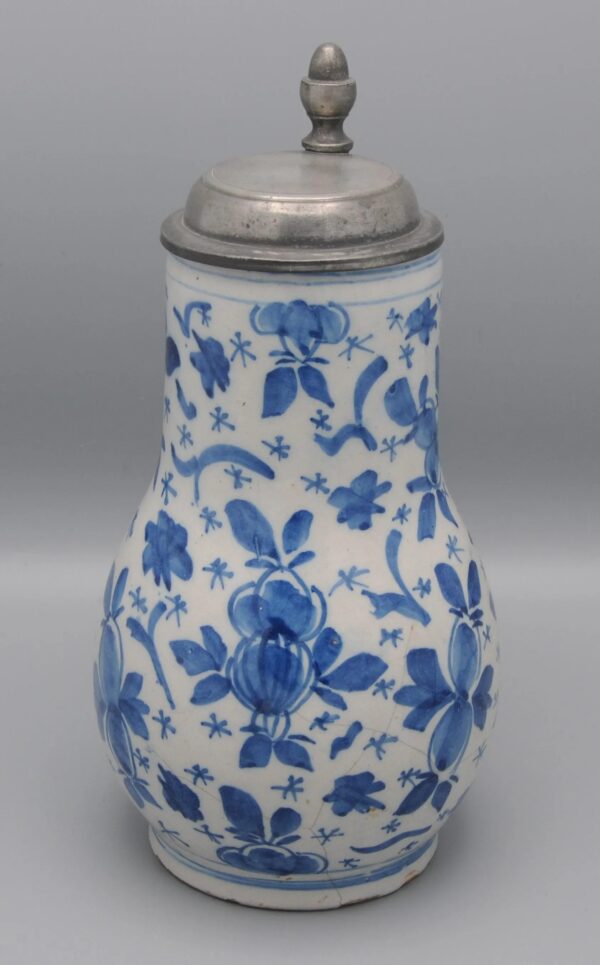 Delftware Blue Beer Jug - 18th century