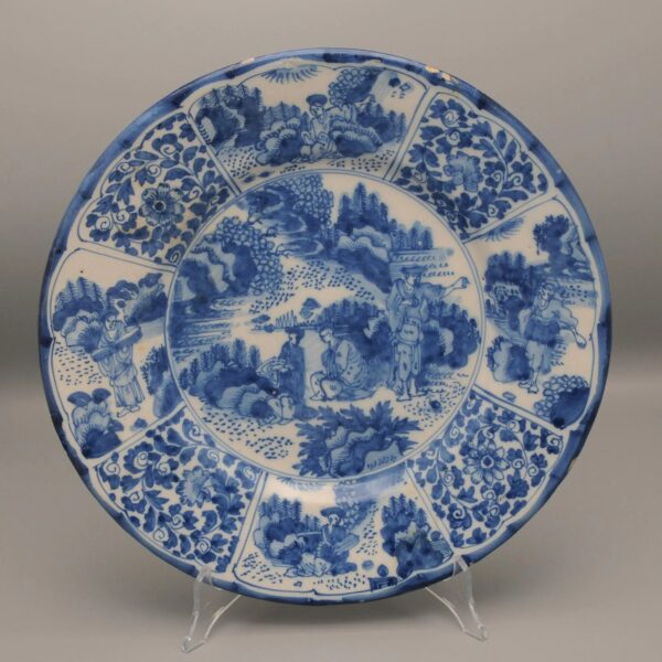 Delft or Hanau - Wanli style dish, late 17th century