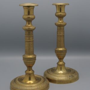 Charles X - Pair of Gilt Candlesticks