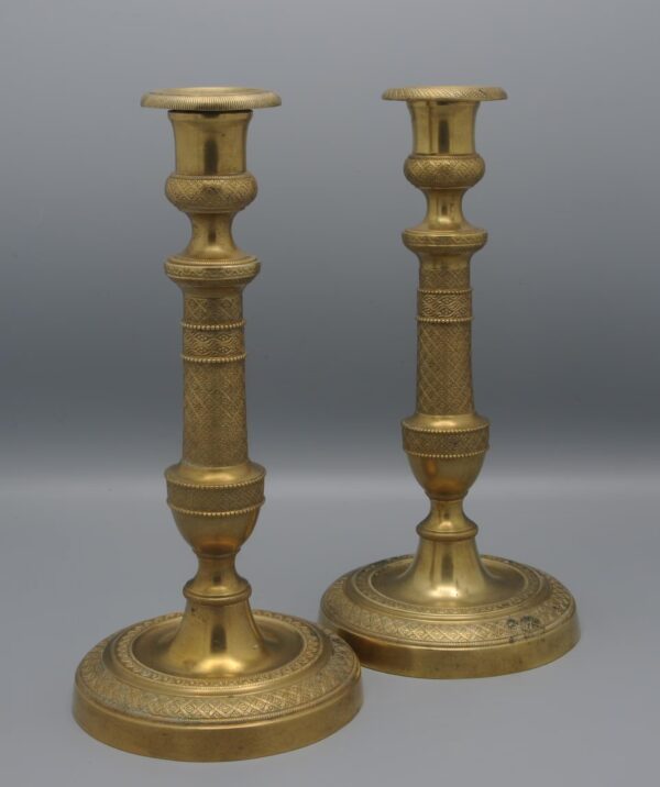 Charles X - Pair of Gilt Candlesticks