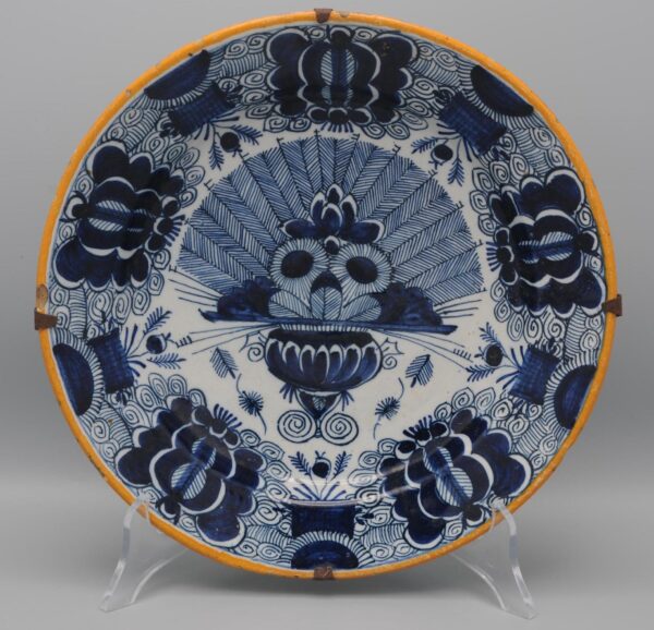 Delft 'Peacock' plate by Quirinus Mesch - second half 18th century