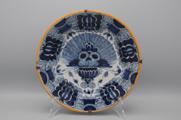 Delft 'Peacock' plate by Quirinus Mesch - second half 18th century