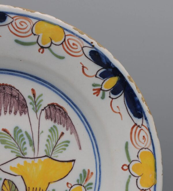 Delft polychrome 'Boerendelft' plate - early 19th century