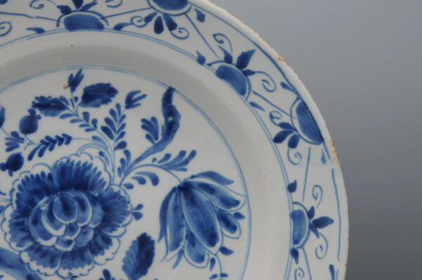 Dutch Delft - pair of blue and white Delftware dishes, late 18th century