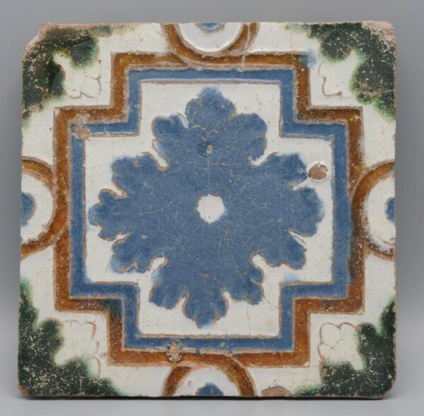 Azulejo, Arista y Cuenca - Spanish Moorish Mudejar Tile, Toledo 16th century