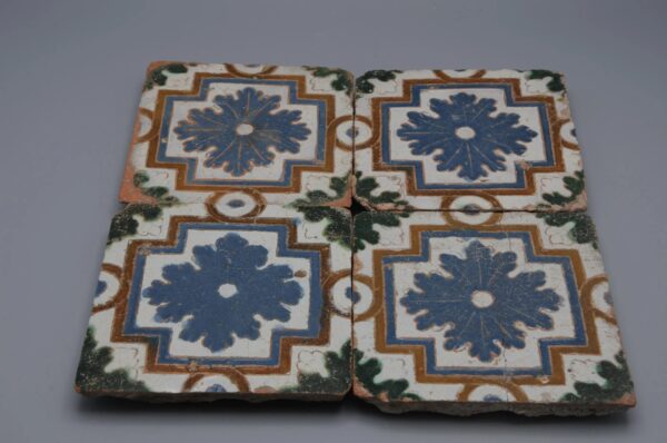 Azulejo, Arista y Cuenca - Spanish Moorish Mudejar Tile, Toledo 16th century