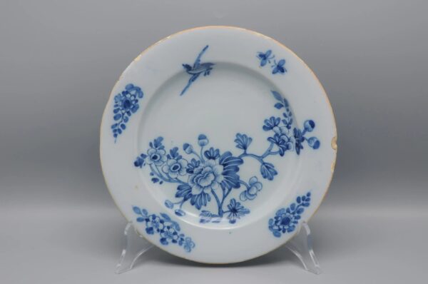 English Delft - Blue and white chinoiserie delftware plate - 18th century