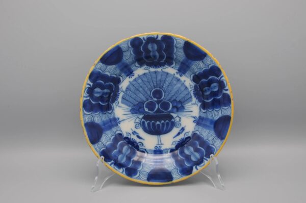 Delft set of 3 'Peacock' plates by 'De Blompot' - second half 18th century