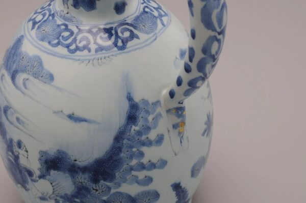 Delftware Blue pitcher chinoiserie decor - late 17th century