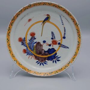 Delft polychrome plate with a Parrot- 18th century
