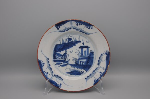 Delft chinoiserie plate - Mid 18th century