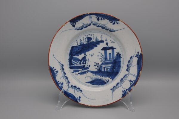 Delft chinoiserie plate - Mid 18th century