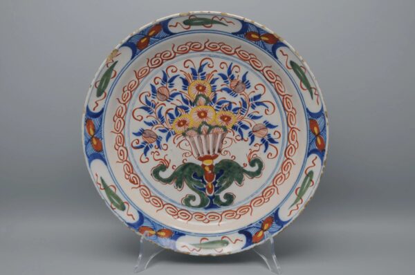 Delft polychrome charger - mid 18th century