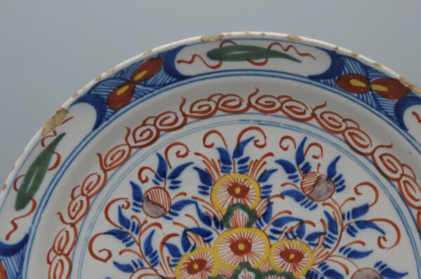 Delft polychrome charger - mid 18th century